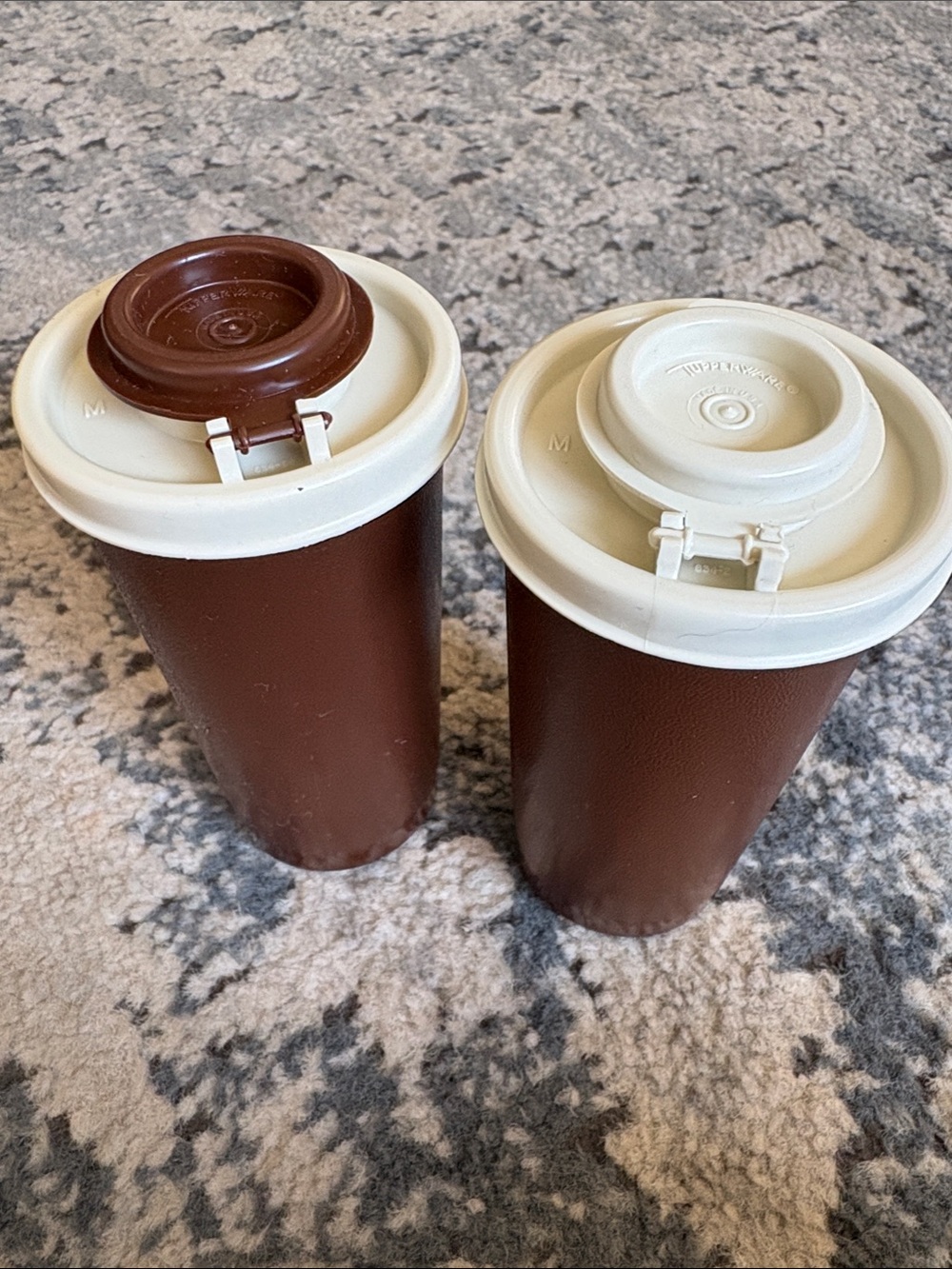 Vintage  Tupperware Brown Salt & Pepper Shakers #1329-9